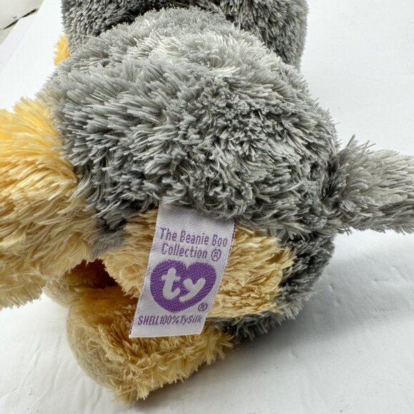 Ty Beanie Boos Scraps the Schnauzer Gray & Beige Puppy Plush Toy w Big Blue Eyes - Picture 8 of 10